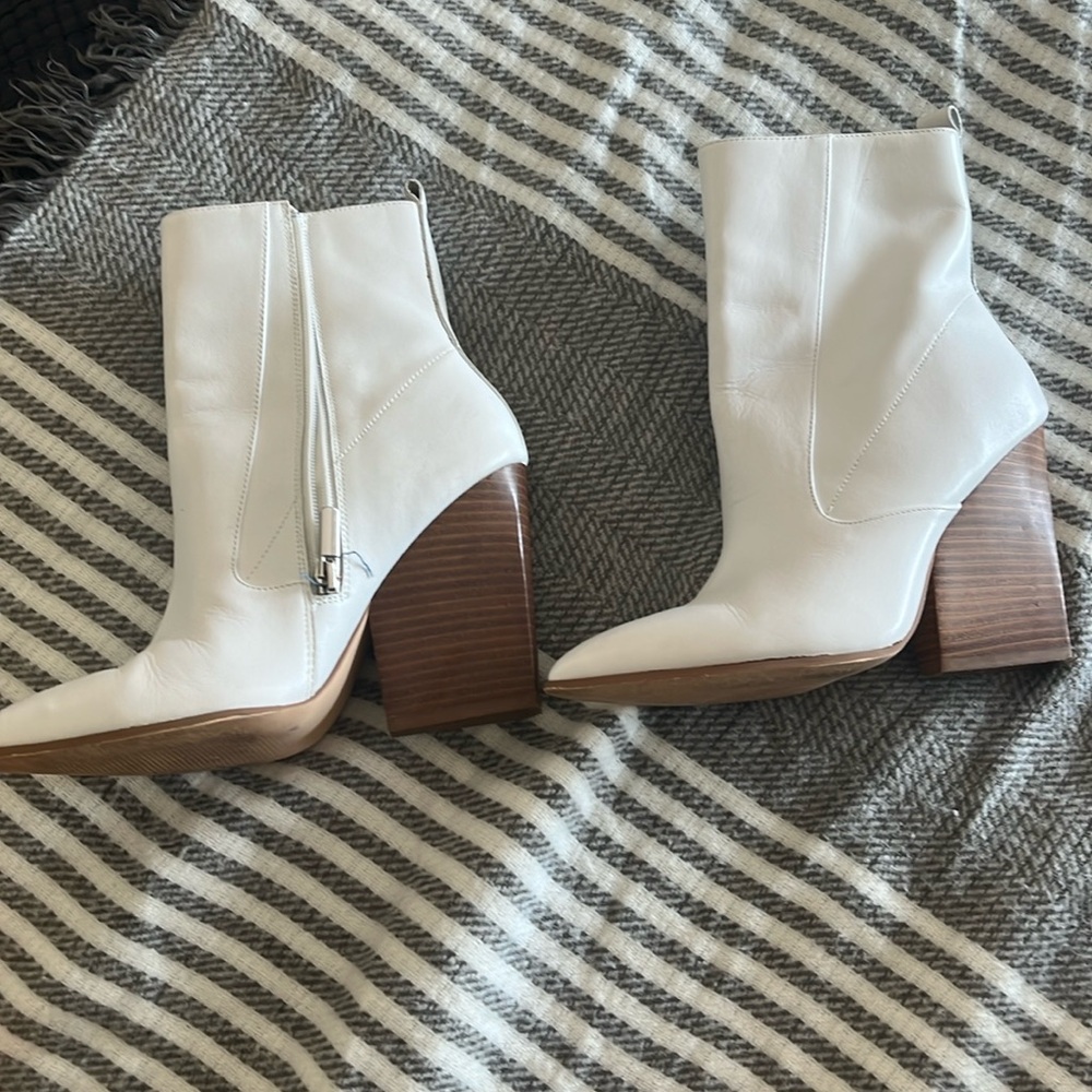 Bleecker and bond white ankle boots